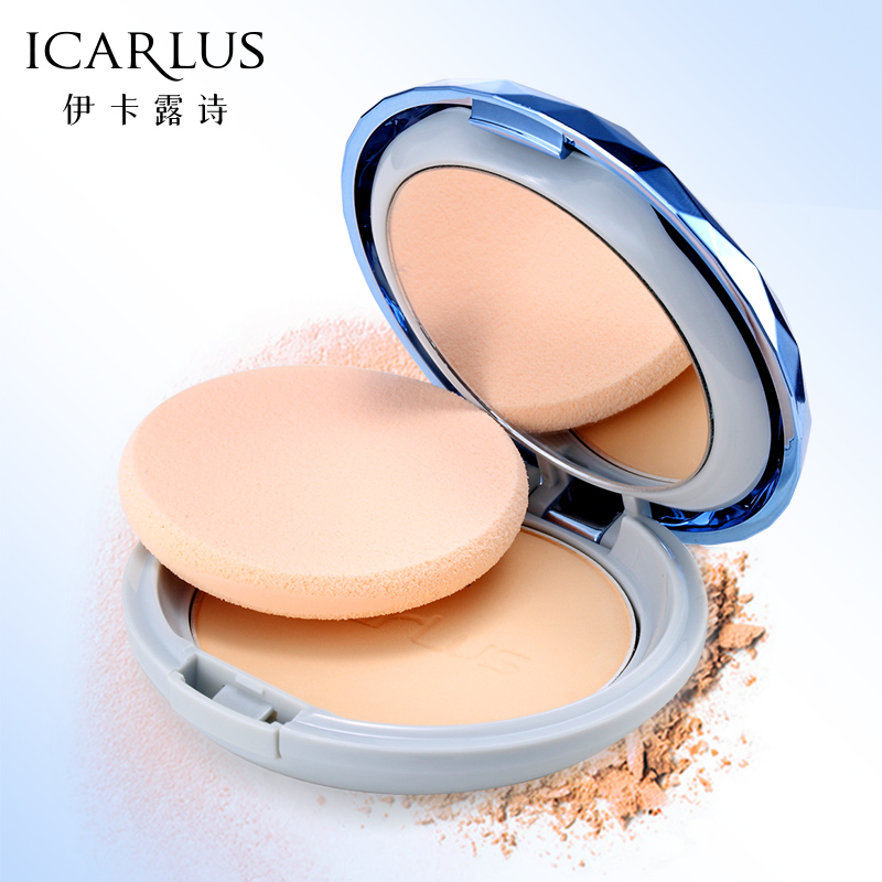 icarlus/伊卡露诗光感润白粉饼干湿两用防晒美白粉饼保湿定妆正品