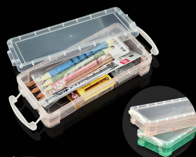 Sketch Transparent Color Pencil Box Pencil Box Art Tools Plastic Small Toolbox Storage Box Nail Art Box