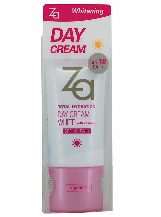 正品ZA多元水活透白防护日霜SPF18PA++50g72面霜保湿防晒