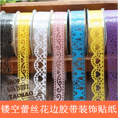 Hollowed-out Lace Lace Lace Tape Decoration Stickers Cute Colorful Patterns DIY Black Card Photo Book Accessories