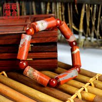 Fuxin natural red stone agate long bucket beads men and women bracelet ladies first jewelry red handstring gift