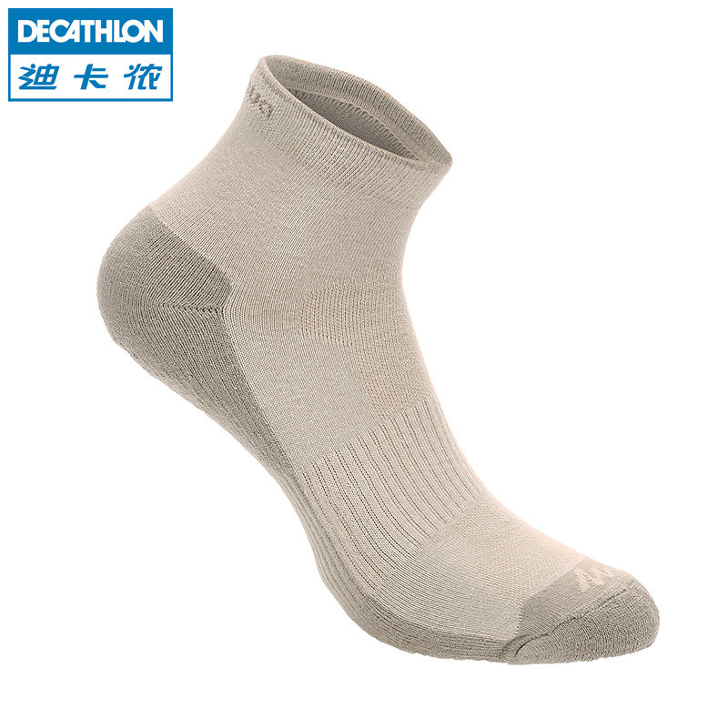 迪卡侬户外登山运动速干棉袜子2双装 男女童舒适快干透气 QUECHUA