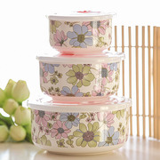 hộp đựng cơm cắm điện Xương sứ hộp cơm trưa lò vi sóng hộp ăn trưa hộp tươi bát sứ hộp cơm ba mảnh có nắp đậy - Hộp cơm điện sưởi ấm hộp cơm điện 3 tầng loại nào tốt