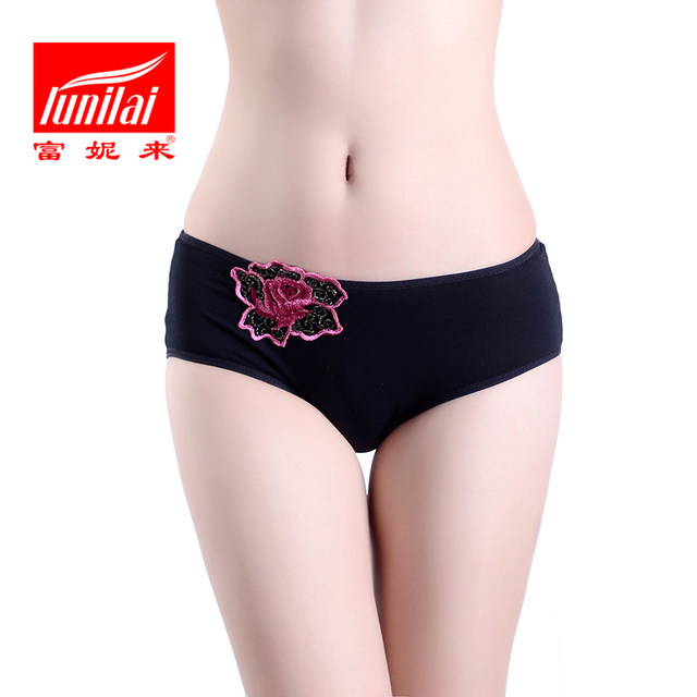 2 packs of Funilai women's underwear genuine sexy temptation lace mid-waist boxer briefs modal seamless shorts