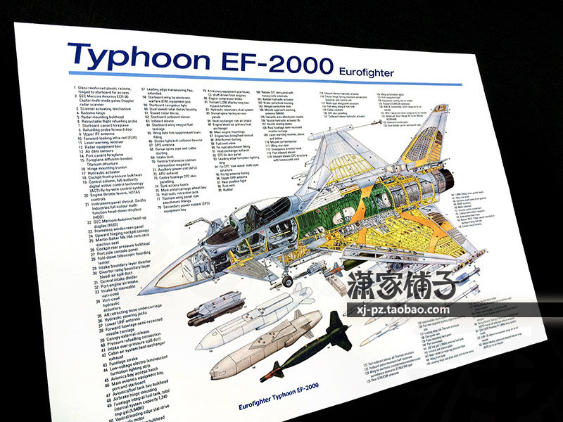 Typhoon Fighter Structure Diagram Poster Eurofighter Typhoon Decorative Painting
