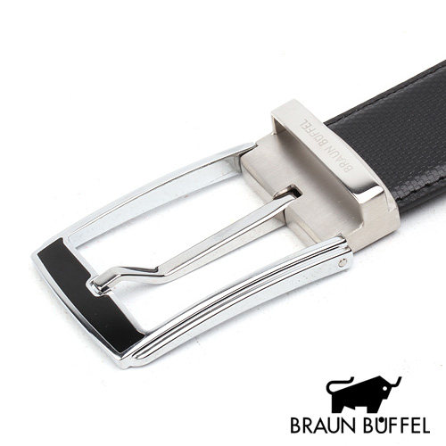 台湾官网直邮进口BRAUN BUFFEL 双色带头穿针式皮带