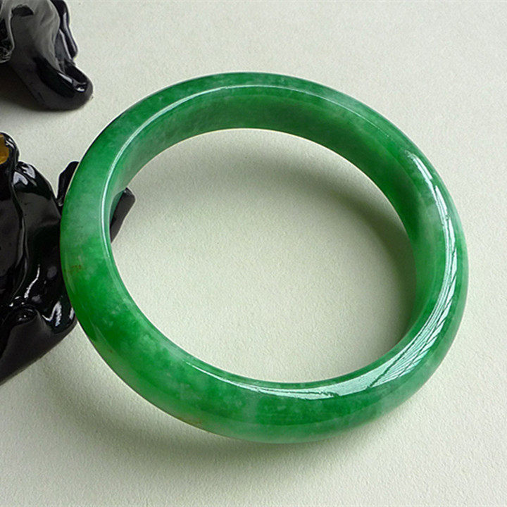 Old pit Myanmar A goods emerald bracelet full of green yang green ice glutinous seed jade bracelet woman with certificate KH002