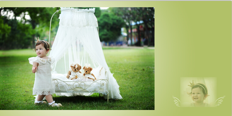 New children's photography theme props Hundred days baby props Photo studio interior and exterior small bed iron princess bed