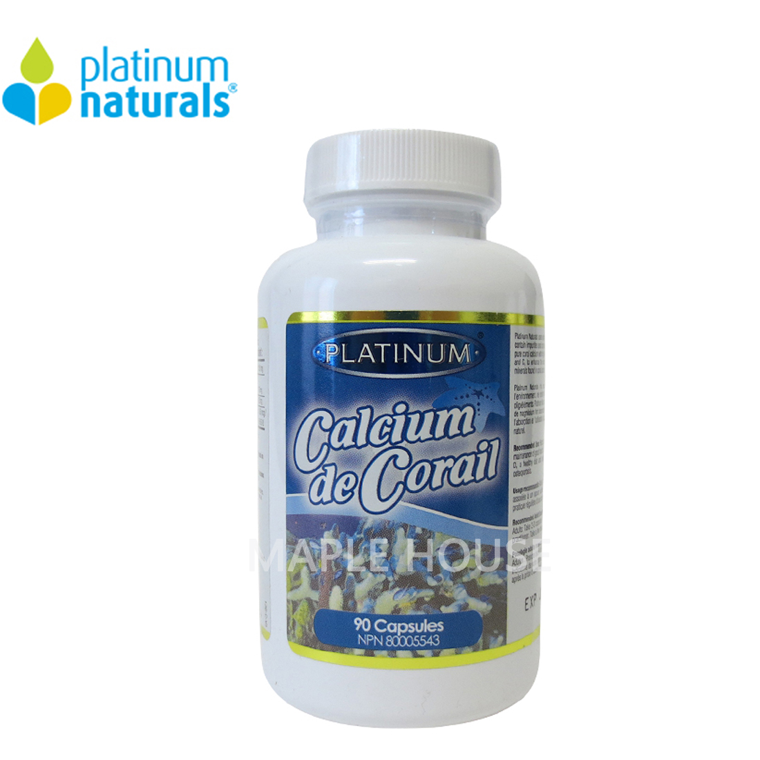 天猫国际加拿大Platinum Naturals复合珊瑚钙镁维生素D胶囊 90粒