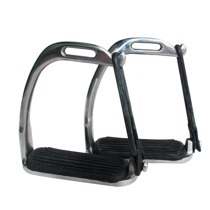 Safety Stirrup Stainless Steel Black Rubber Pad Stirrup Good Quality Yuanxing Equestrian Supplies