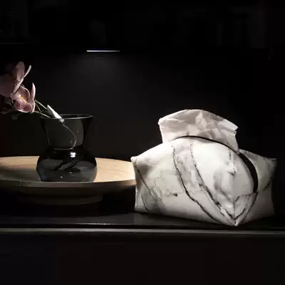 Xiaoqi fabric marbled ins Nordic net red tissue box creative living room coffee table toilet paper box simple household