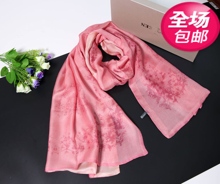 2016新款欧美高档真丝西丽纱双层围巾花纹印花防晒披肩女厂家批发