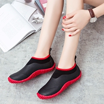 Summer rain shoes womens fashion wear Korean short overshoes low-top rubber size adult 43 rain boots waterproof shoes tide