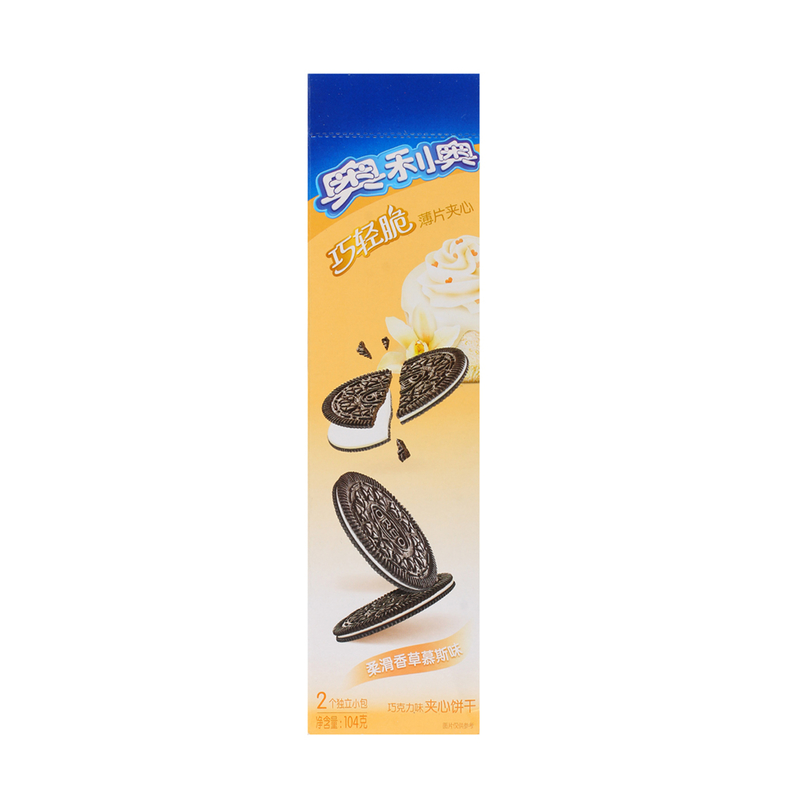【天猫超市】亿滋 奥利奥巧轻脆薄片夹心饼干柔滑香草慕斯味104g