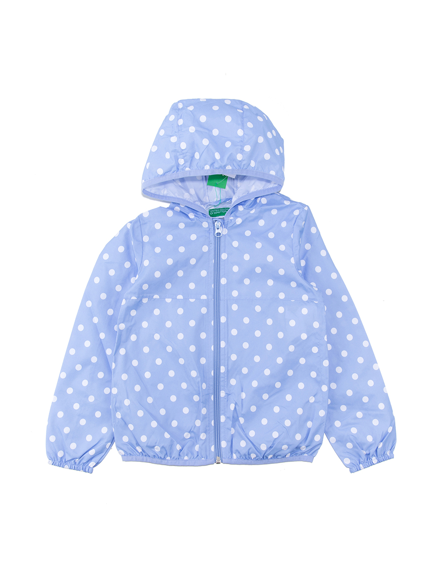 Benetton/贝纳通 浅蓝色波点印花连帽女童外套