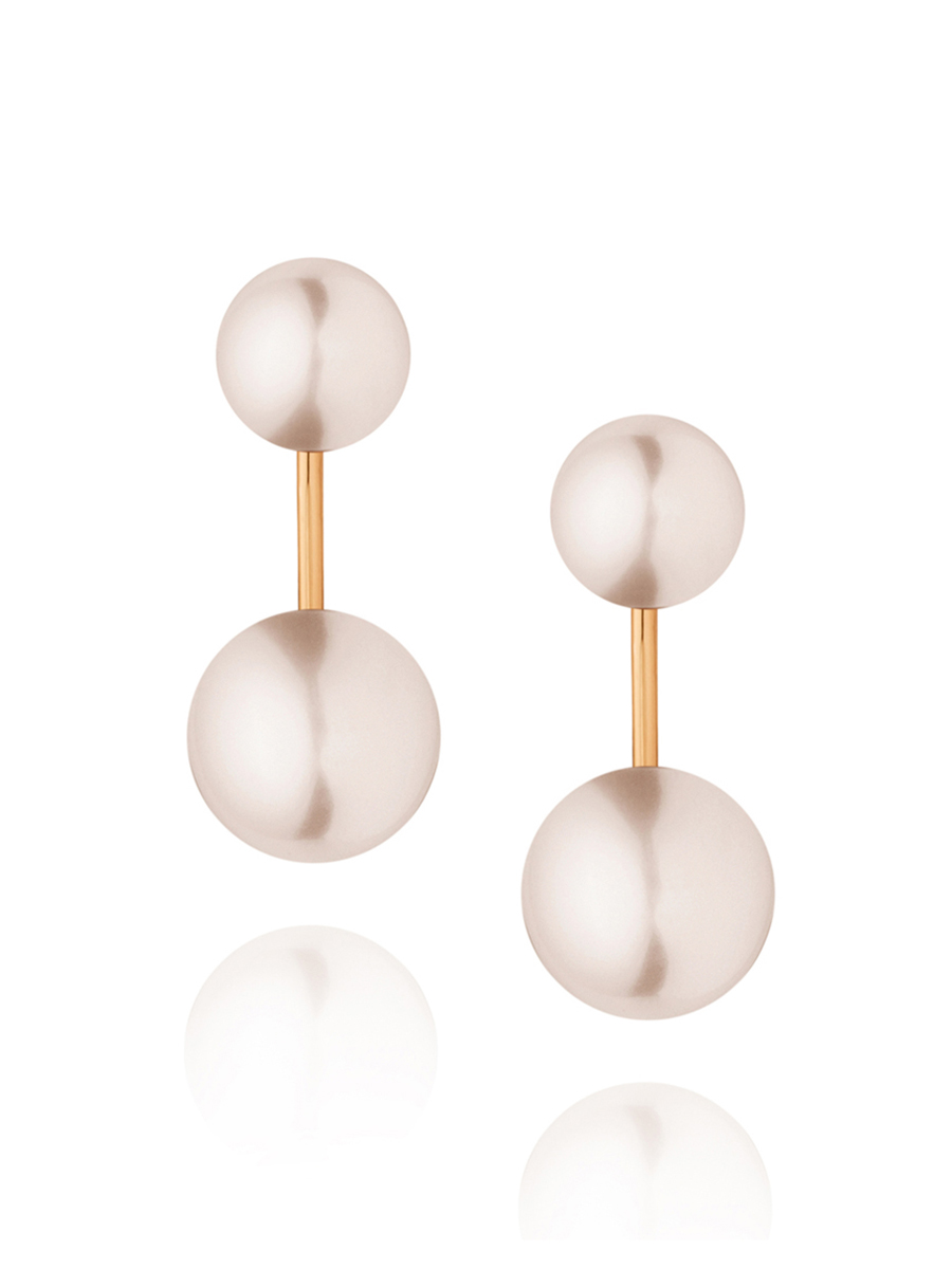 DYRBERG/KERN 玫瑰金月光珠系列耳环