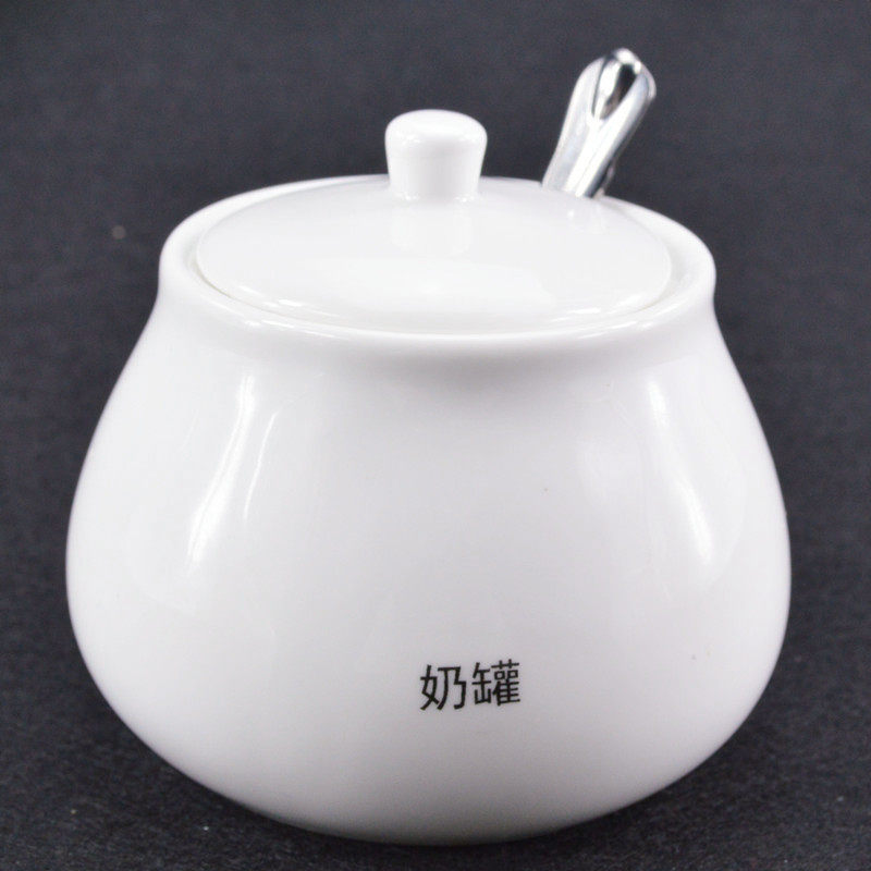 Magnesium enhanced porcelain sugar cans) sugar cans, white porcelain cans, milk cans, coffee sugar milk cans, ceramic cans, damaged