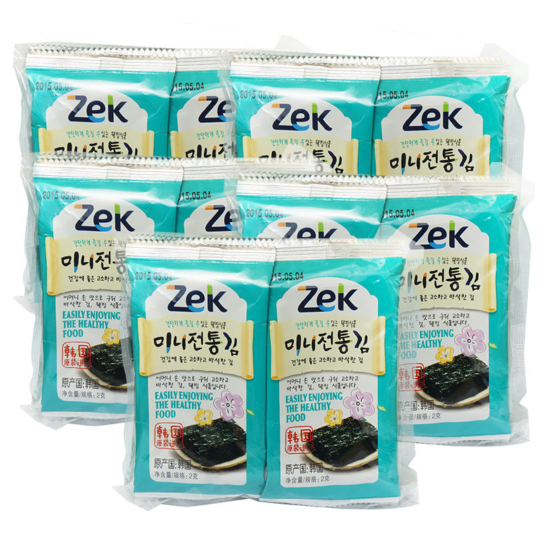 【天猫超市】韩国进口海苔 ZEK迷你传统海苔20g*5五连包大包装