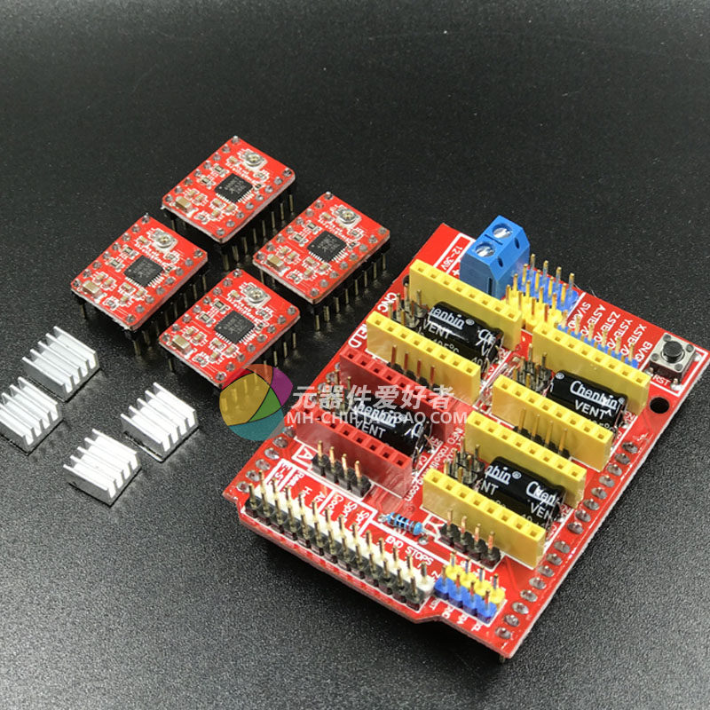 3D printer cnc shield v3 engraving machine expansion board A4988 driver with heat sink