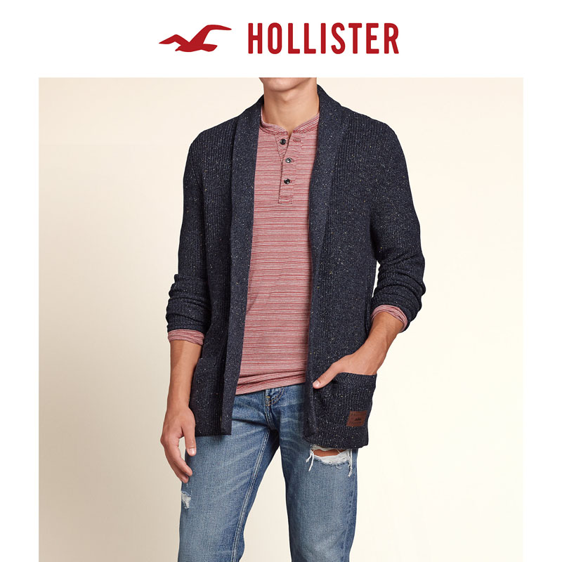 Hollister织纹披肩领开衫 男 99502