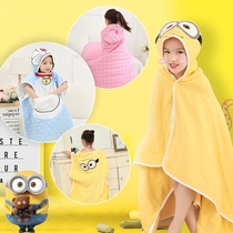 Newborn children bath towel Cloak with cap Cotton gauze quilt Absorbent cartoon baby bathrobe Baby hug quilt