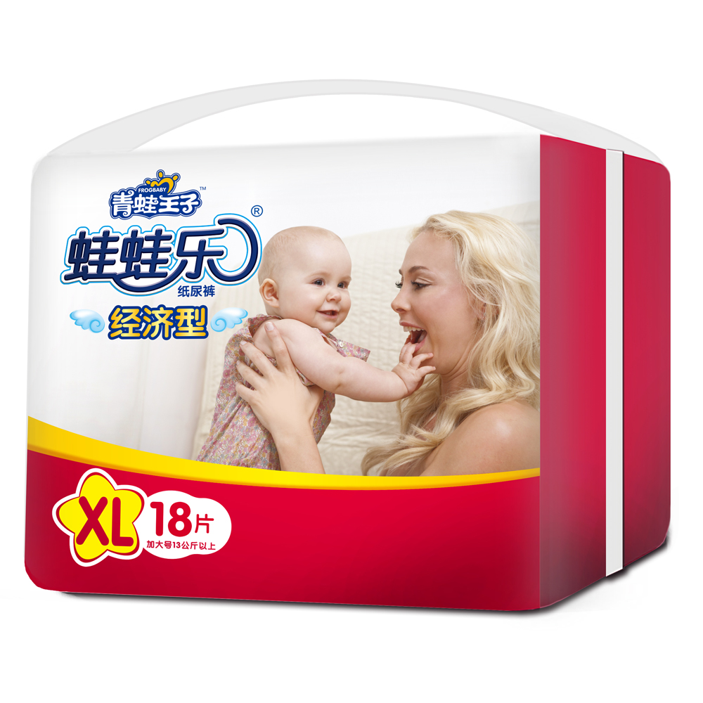 青蛙王子蛙蛙乐纸尿裤夏季薄款男女宝宝通用XL码18片尿不湿