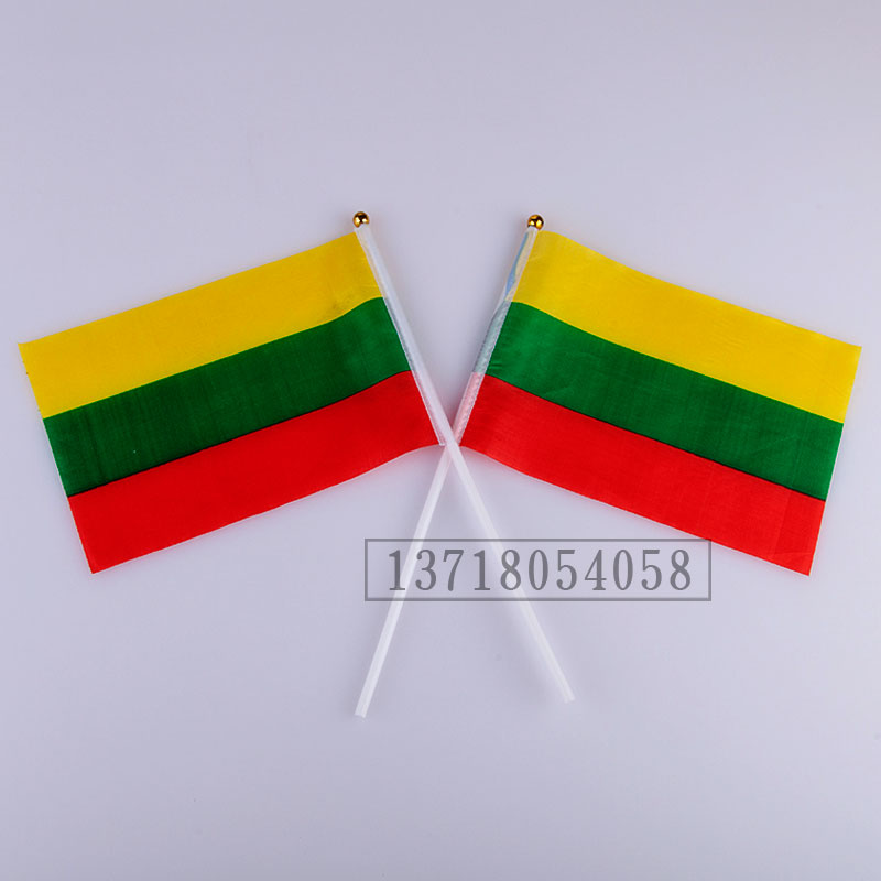 No. 8 14×21cm Lithuanian hand-waving flag foreign flag small red flag string flag Lithuanian flag