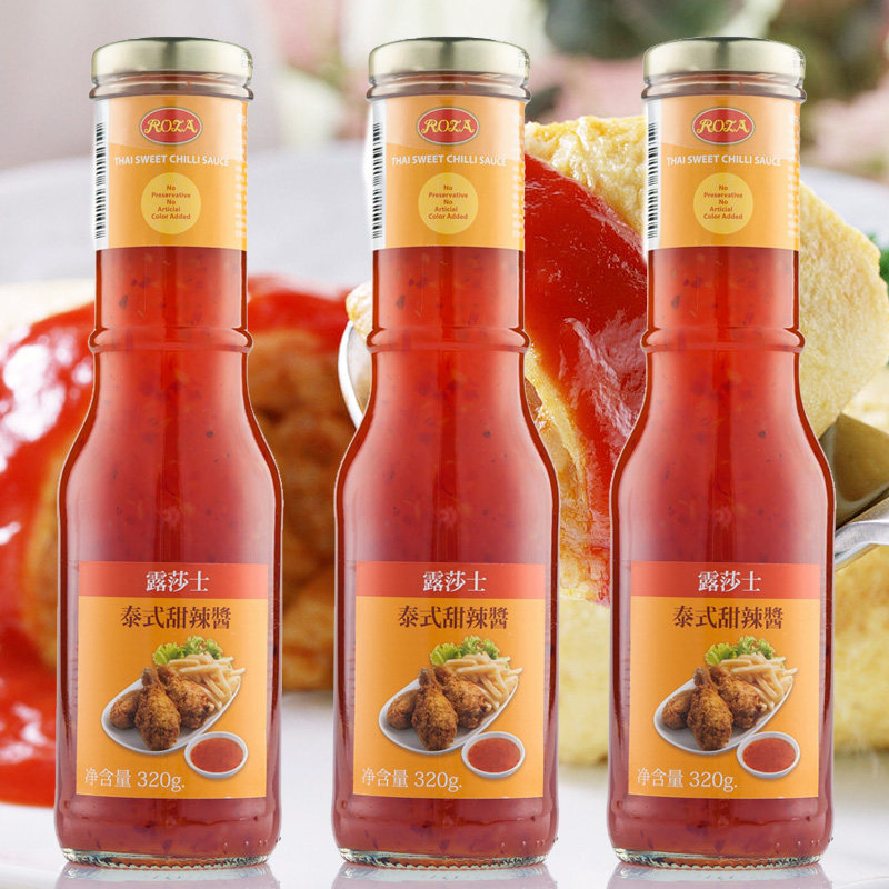 Thai hot sauce Imported Russas Thai Sweet hot sauce Bibimbap Sweet chili sauce Onion grab cake seasoning Sweet 3 bottles of sauce
