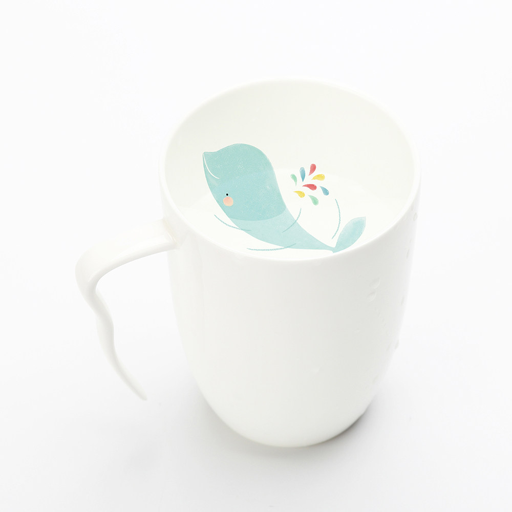 Shuishengling bone china cup doodle8 personality mug simple water cup creative ceramic cup small and fresh