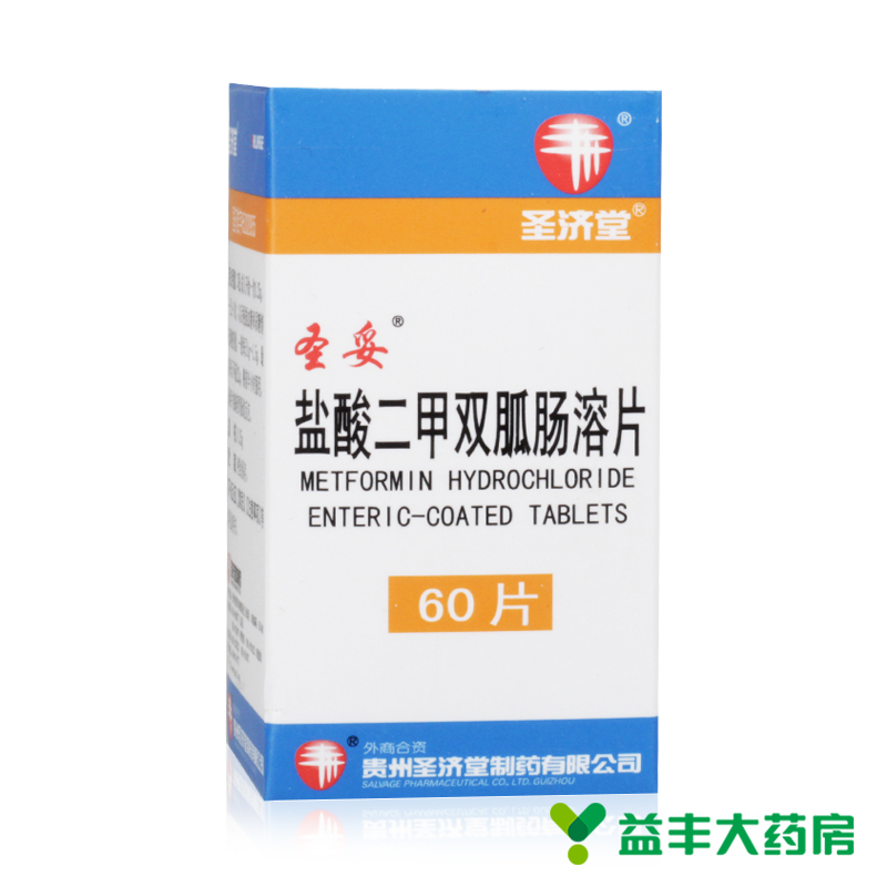 圣妥 盐酸二甲双胍肠溶片 0.25g*60片*1瓶/盒