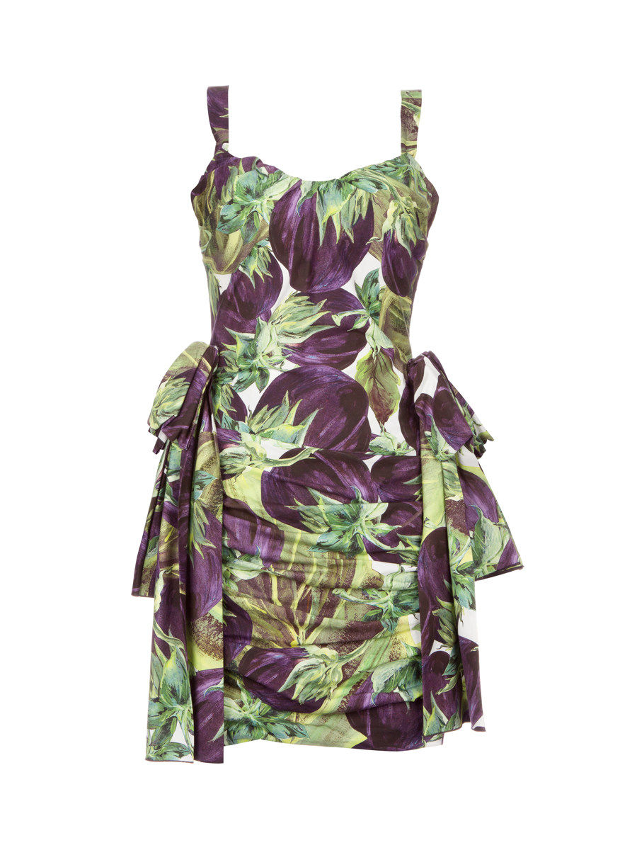 Dolce&Gabbana 走秀款 拼色蔬菜印花连衣裙