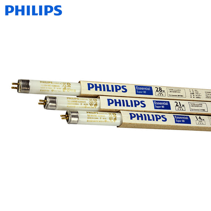 Philips T5 fluorescent tube three primary color grid lamp 14W21W28W three primary color straight tube fluorescent tube