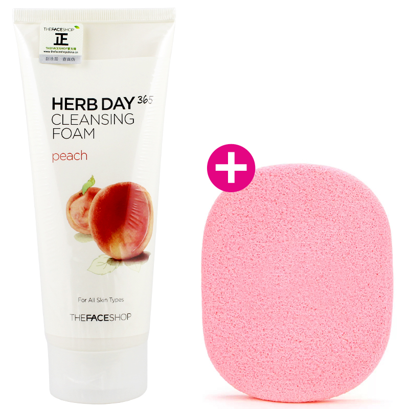 The Face Shop 菲诗小铺 每日草本水蜜桃泡沫洁面膏 洗面奶170g