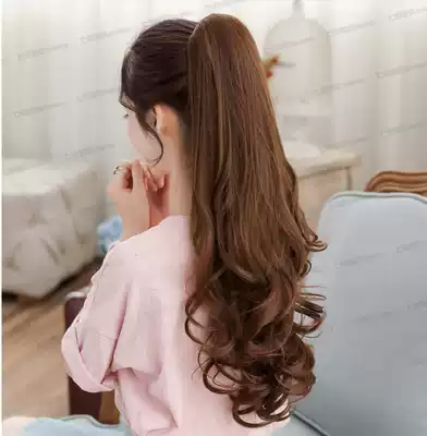 Strap ponytail real hair big wave long curly hair fake ponytail lady wig long curly hair real hair