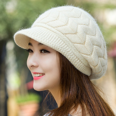 Rabbit Hair Hat Woman Winter Han Edition Tide Autumn Winter Warm Lady Hat Woman Cute Hair Line Hat Fashion Duck Tongue Cap