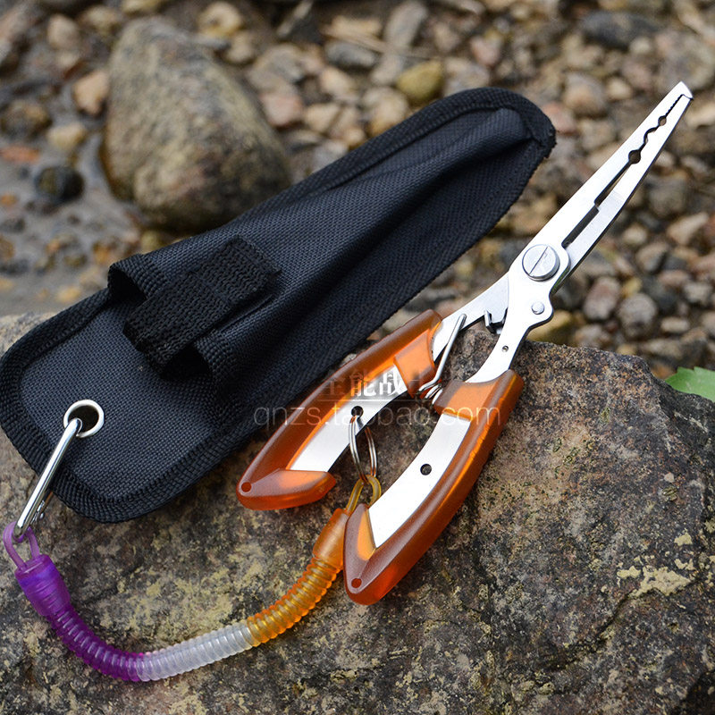 Stainless steel fishing line scissors pliers Luya fish pliers Fishing tools pliers hook open double ring fishing equipment