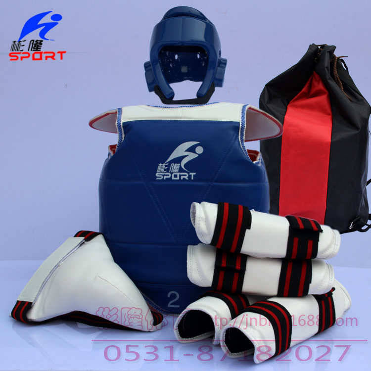 Binglong Sports Taekwondo Custodian Six Set of Adult Children Professional Leg - Protected Arm Helmet