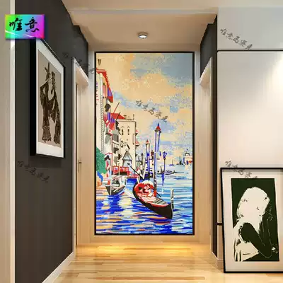 Water Venice boat European-style tile mosaic puzzle Living room entrance aisle decoration mural background wall