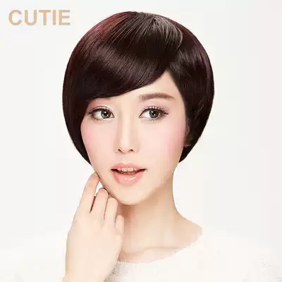 Prettiness wig female personality irregular Sassoon short hair straight hair oblique bangs handsome bobo head fashion wig set