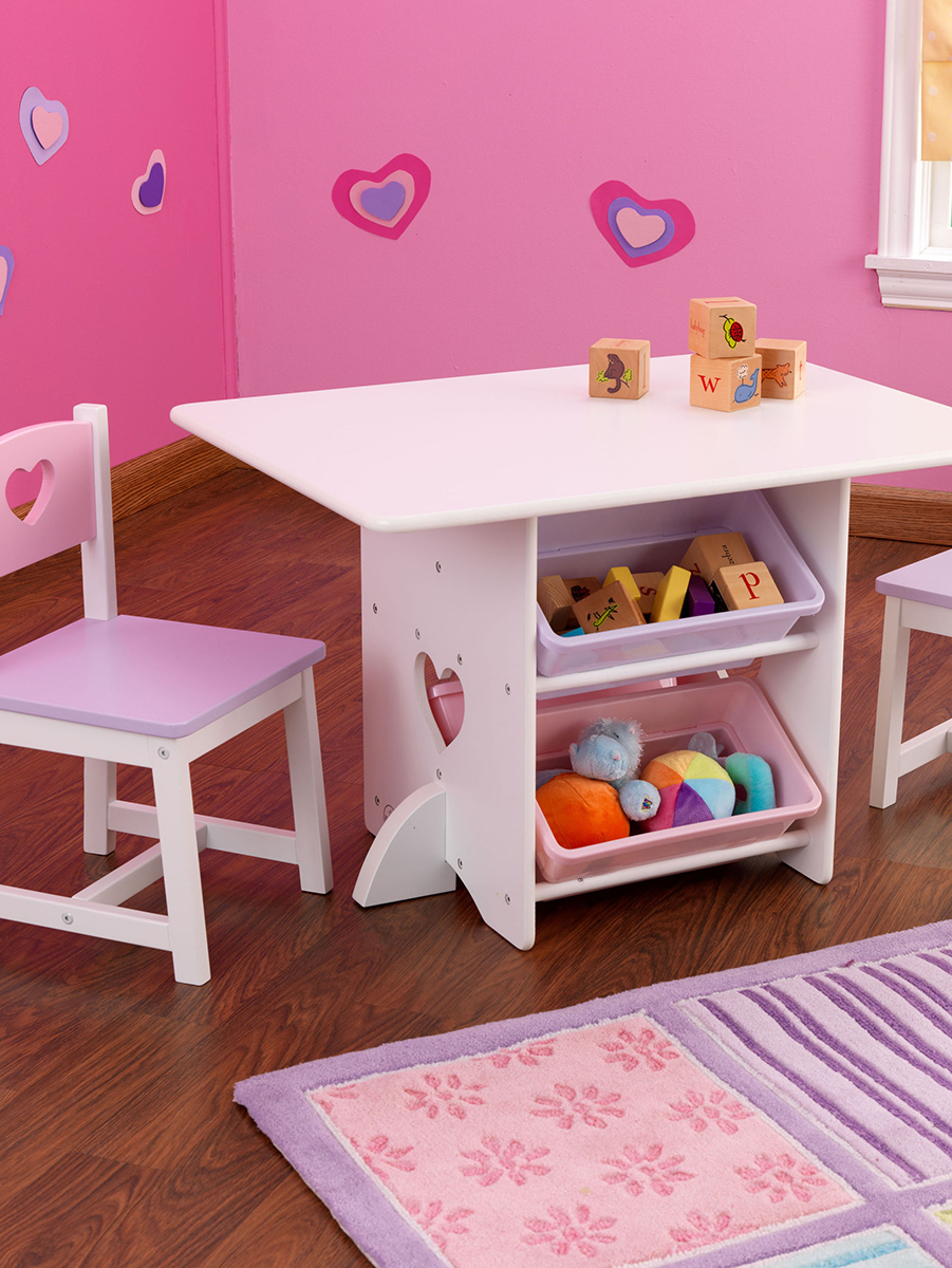 KidKraft 3-8岁心形储物桌椅