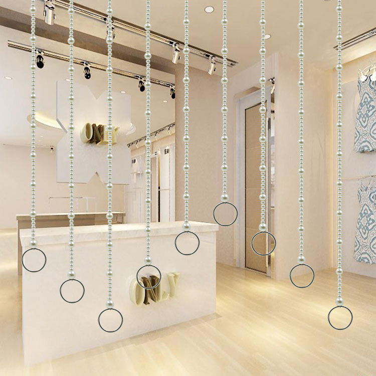 Z-02 Oversized pearl crystal ring Clothing store hanging clothes ring display rack wall wire hanging