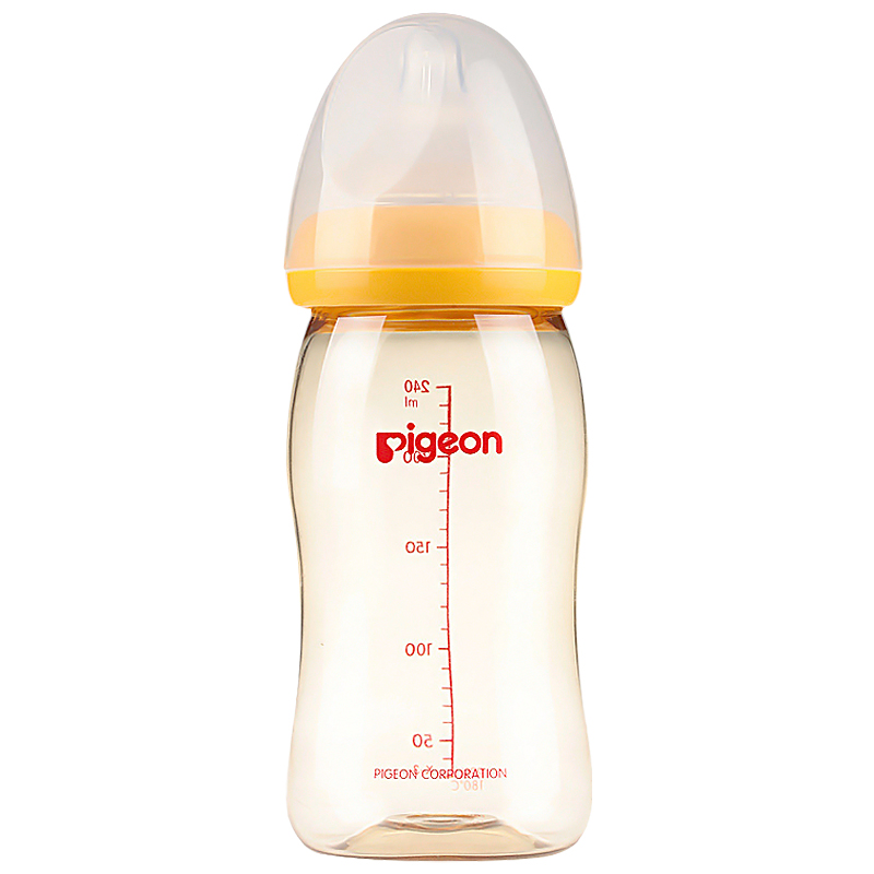 贝亲奶瓶 自然实感宽口径PPSU奶瓶240ml（黄色）AA75