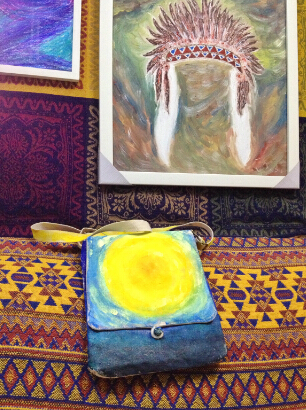 Out (JO's spiritual energy bag)Exclusive double-sided hand-painted solo spiritual energy painting self-like one