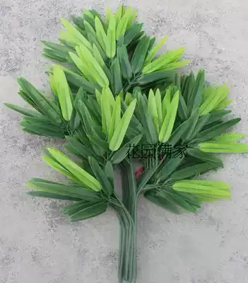 Simulation plant leaves potted glue bamboo leaves rich bamboo Big Bamboo Bamboo Forest bamboo rod with engineering green plant decoration