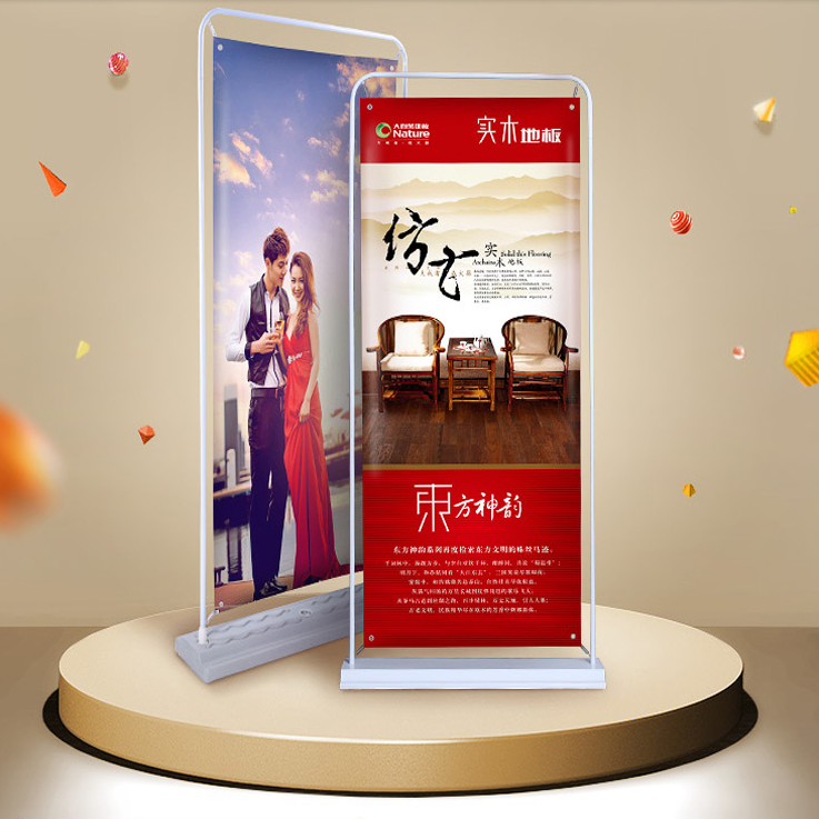 Door type exhibition frame iron spring hanging picture frame Baobao X exhibition shelf water injection windproof door-shaped poster frame
