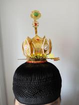 Taoist Supplies Lotus Crown Dawns Hat Flame Crown Hexagonal Cap Mati Cap Mixed Vowels Tai Chi Lotus Crown