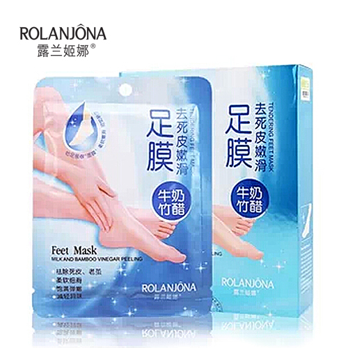 ROLANJONA/露兰姬娜 牛奶竹醋 去死皮 嫩滑 足膜 足贴 除老茧角质