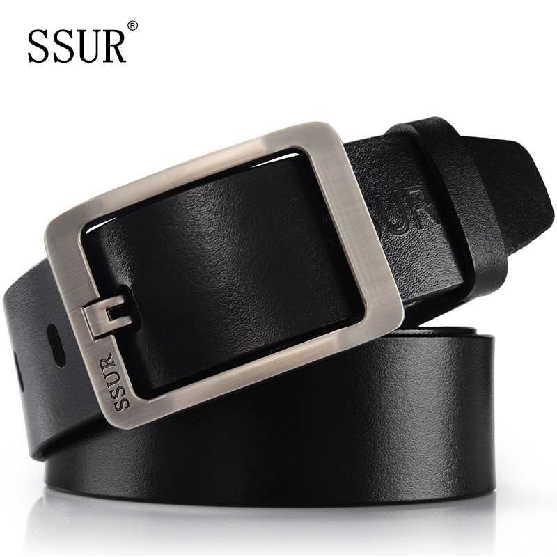 SSUR belt Men's leather cowhide needle buckle belt men's casual pants belt men's youth belt wide Korean version of the tide pants belt