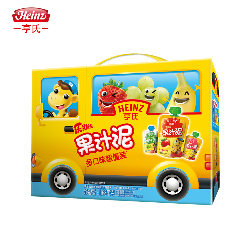 【天猫超市】Heinz/亨氏果泥乐维滋果汁泥多口味超值装(新12+2)