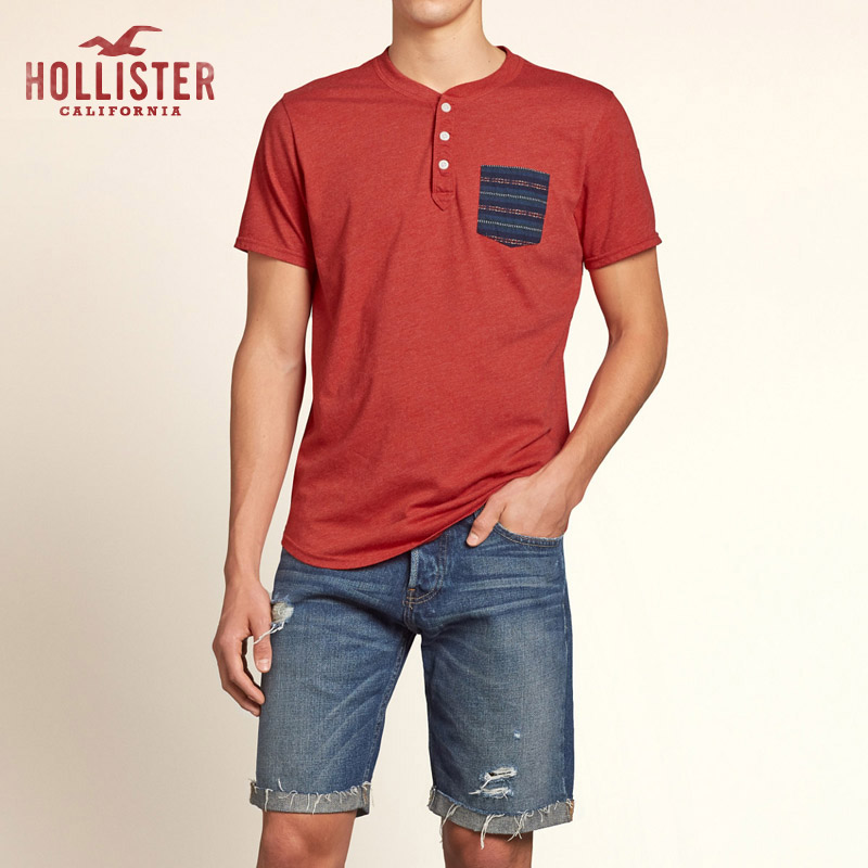 Hollister图案口袋亨利式上衣 男 93586